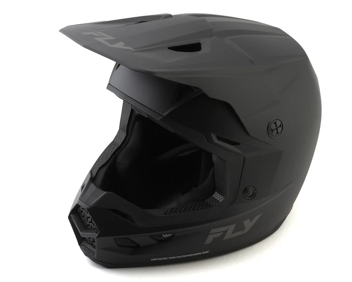 Fly Racing Youth Kinetic Solid Helmet (Matte Black) (Youth S)